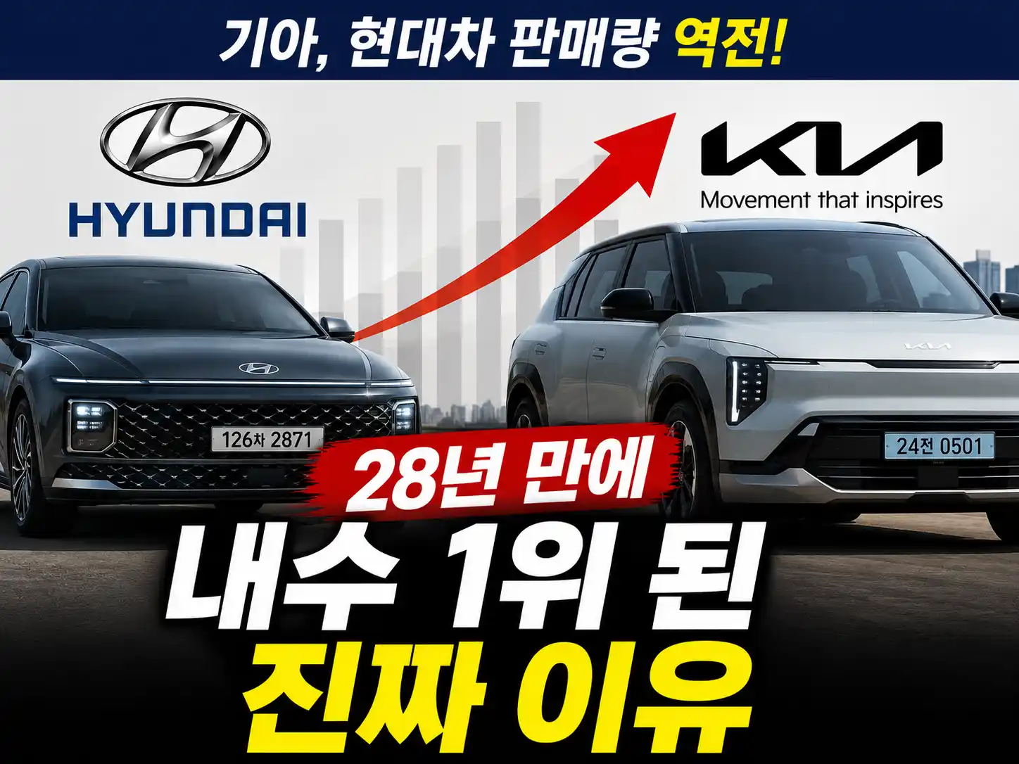 기아 현대차 판매량 역전, 28년 만에 내수 1위 된 진짜 이유