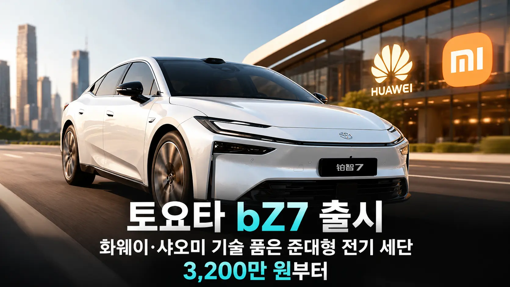 토요타 bZ7 출시, 화웨이·샤오미 기술 품은 준대형 전기 세단 3,200만 원부터